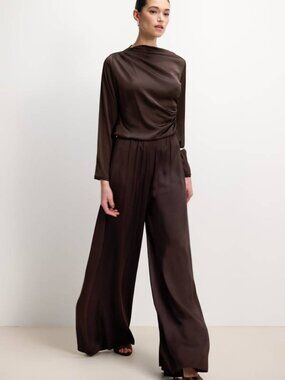 NEW JAKI Womens Helena Eastic Waist Satin Trousers Pant